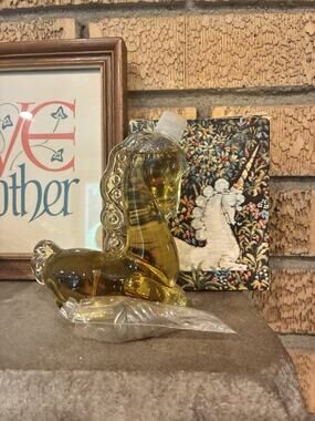 Vintage Avon Unicorn Perfume Cologne Decanter NEW FULL Brocade Original Box
